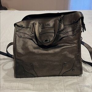 Coach metallic bronze leather crossbody